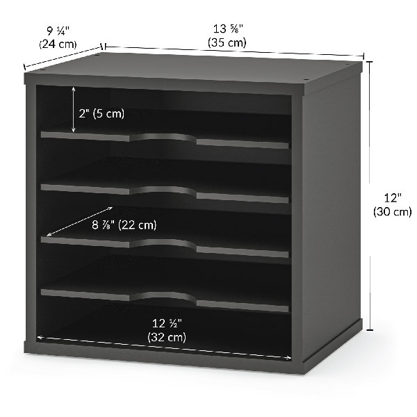 Ballucci File Organizer Paper Sorter, 5 Tier Adjustable Shelves, Color: White, Size 12.0 H x 13.8 W x 9.25 D