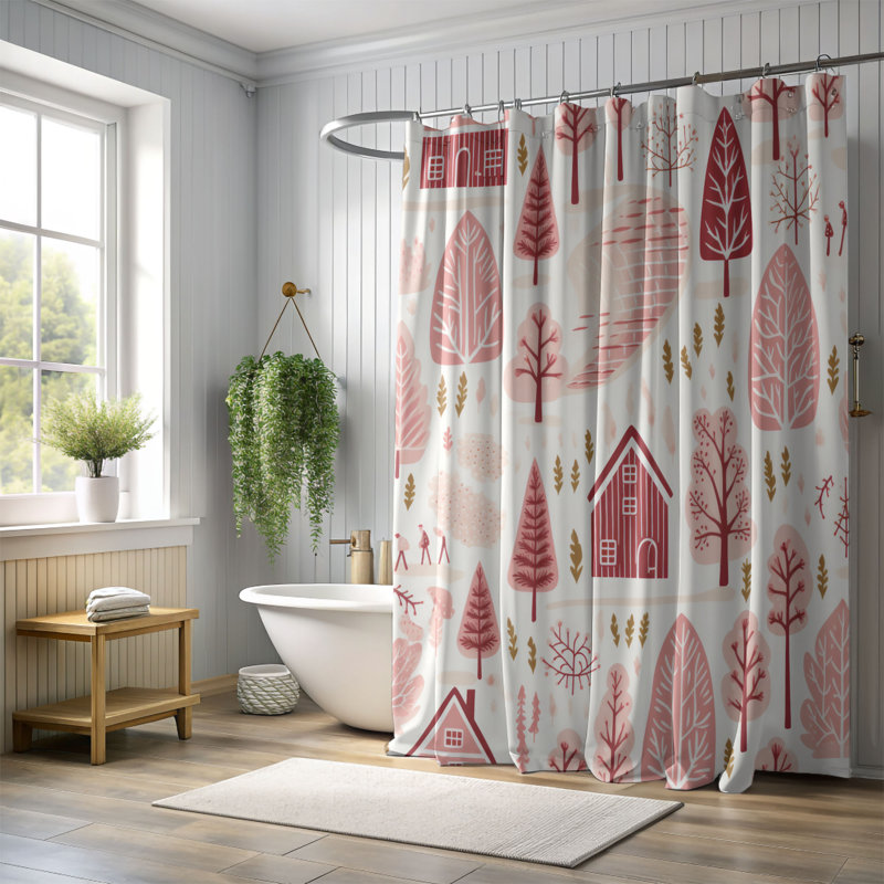 Rideau de douche Snowy Burg - Premium, H 74 po x l 71 po