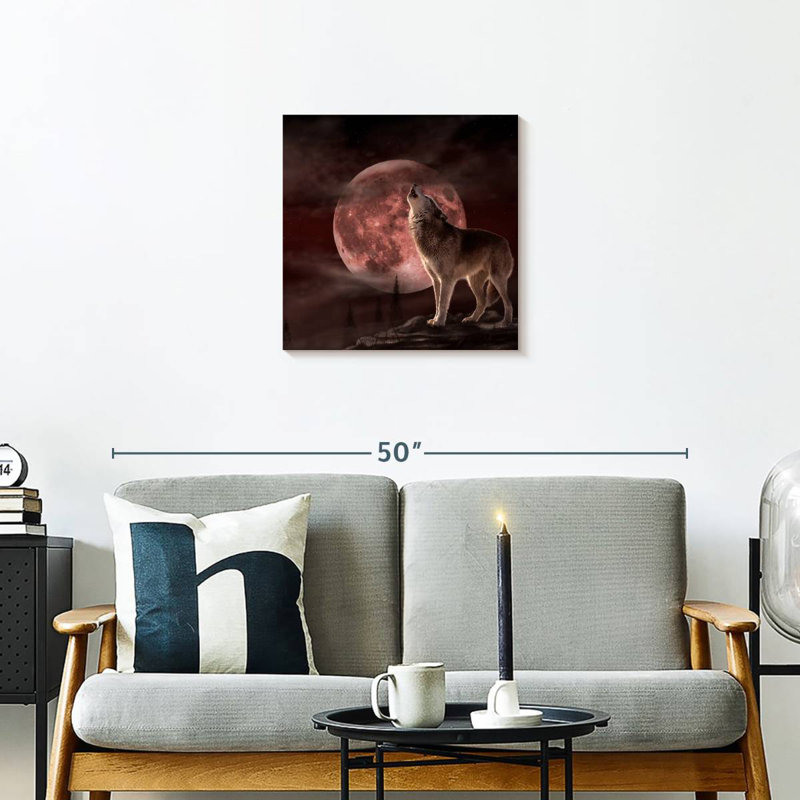 Brampt Wolf Moon Howling, 20" H x 20" W