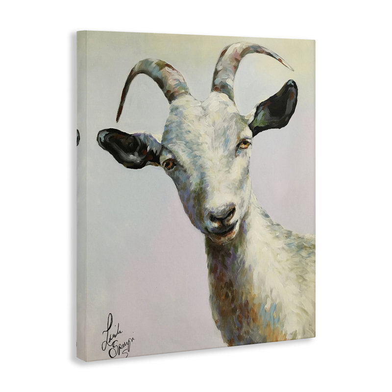 «Joe Modern Goat Portrait», art mural par Linda Sperruche, H 16 po x l 20 po