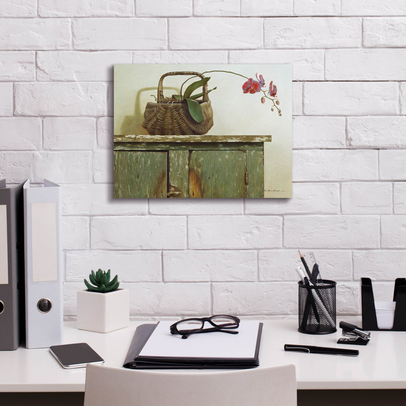 «Red Barrel Studio», Orchid Basket par Zhenhuan Lu, art mural sur toile, H 12 po x l 16 po x P 0,75 po