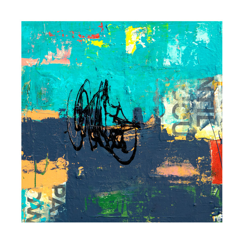 «Uptown Fushion» sur toile, H 14 po x l 14 po