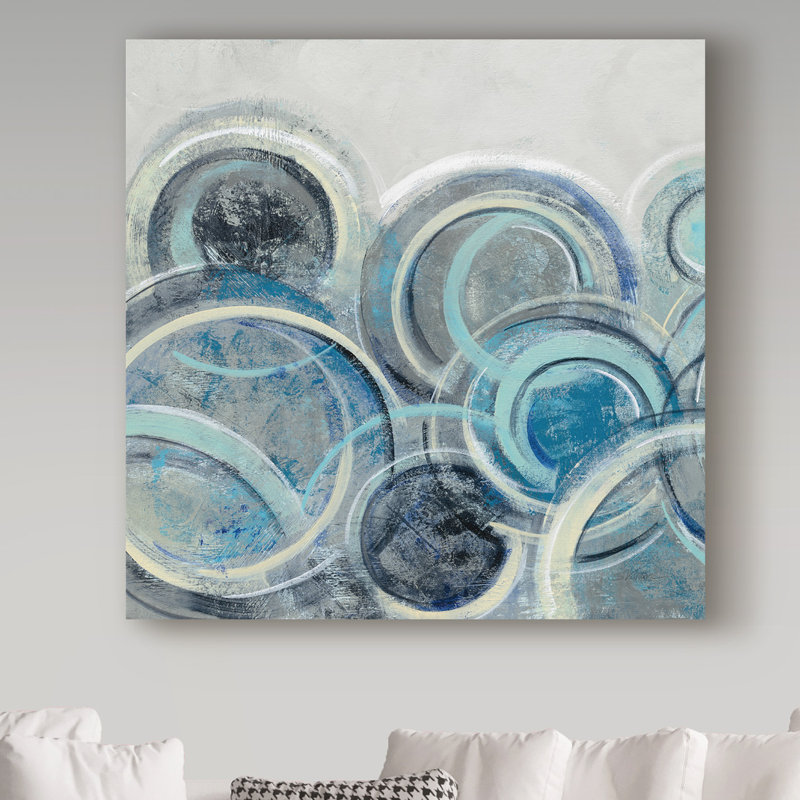 « variance blue gray ii », reproduction de peinture à l’acrylique sur toile tendue, H 14 po x l 14 po