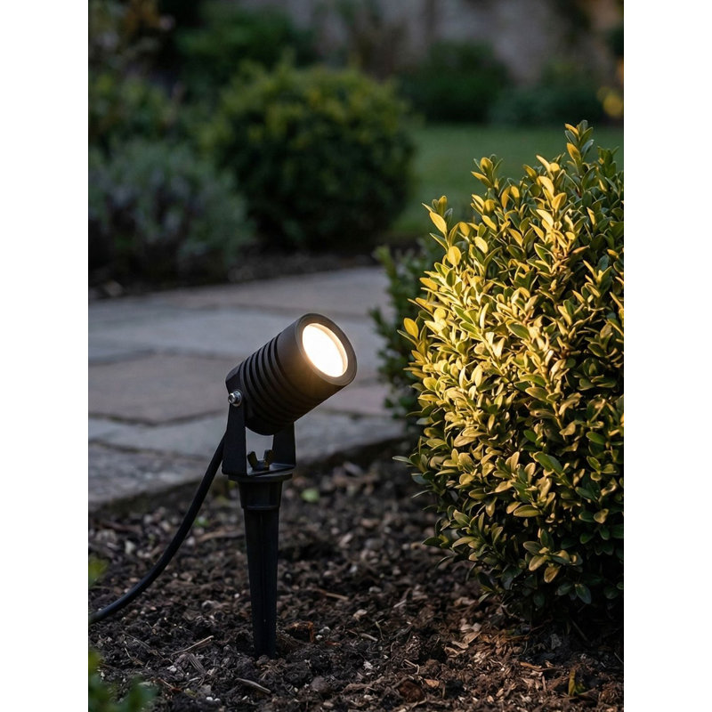 Matte Black Integrated LED Metal Spotlight, 30'' H x 5.5'' W x 9'' D