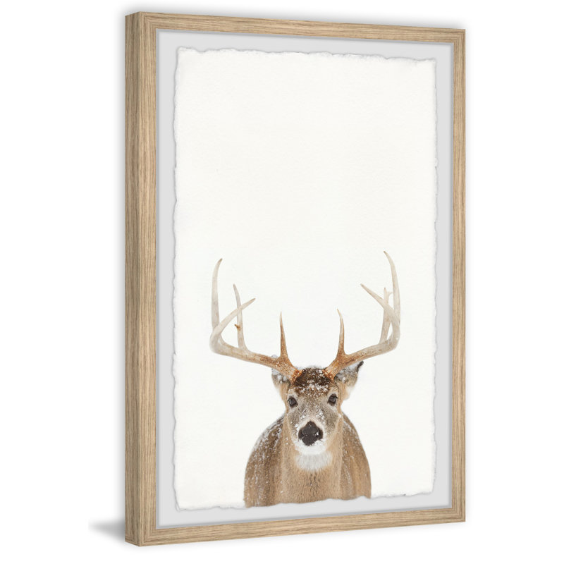 «Winter Deer», reproduction encadrée, H 12 po x l 8 po x P 1,5 po
