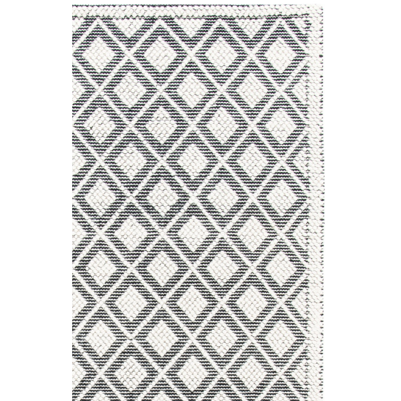 Tapis géométrique en coton tissé à la main Morrilton, Carré 6 pi