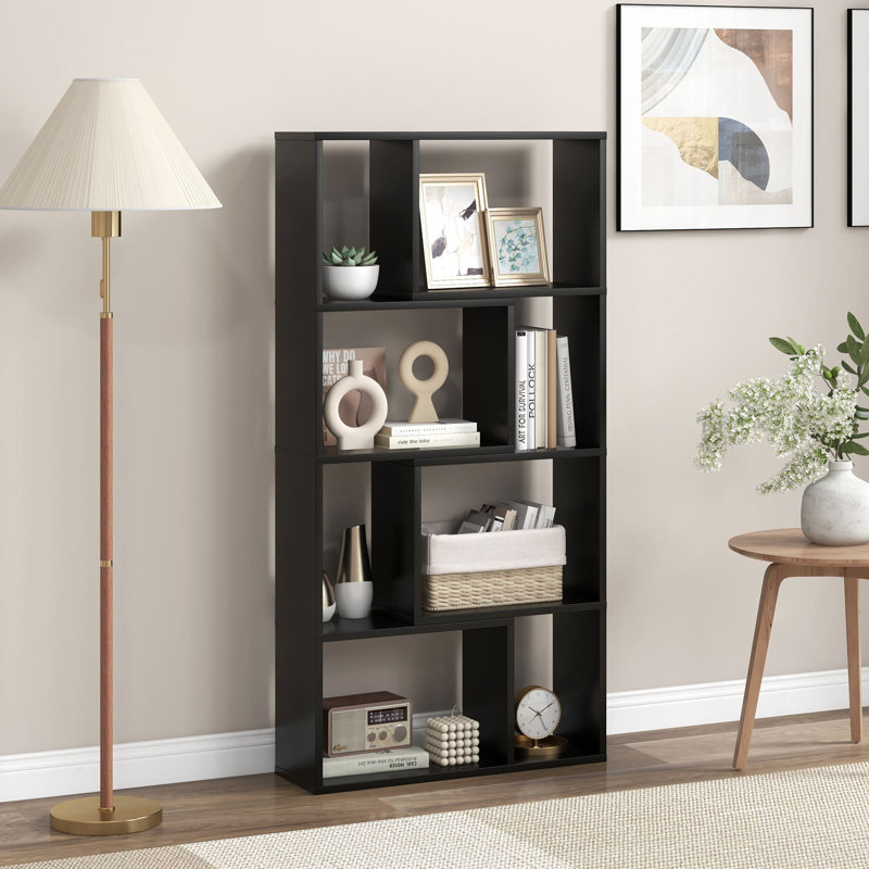 Safan 120cm H x 60cm W Particle Board Bookcase, Black