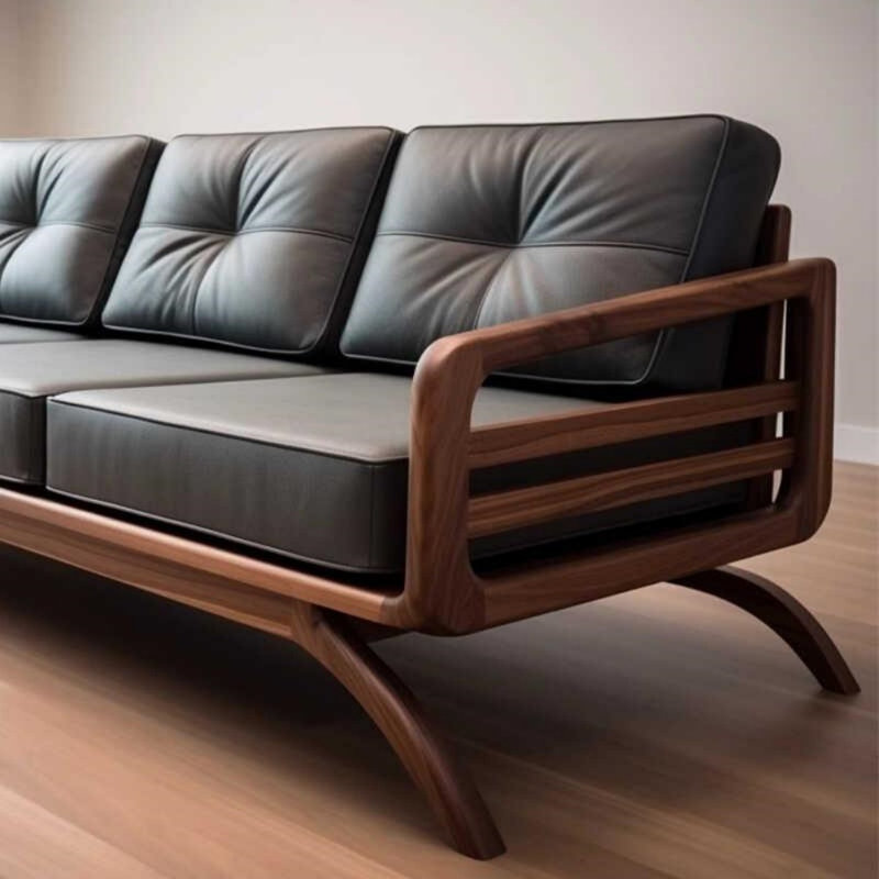 Simple Solid Wood Sofa