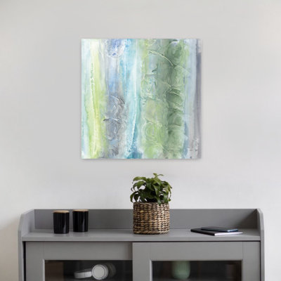 Contemporary Aquatic And Green Ii With Abstract Aqua Art