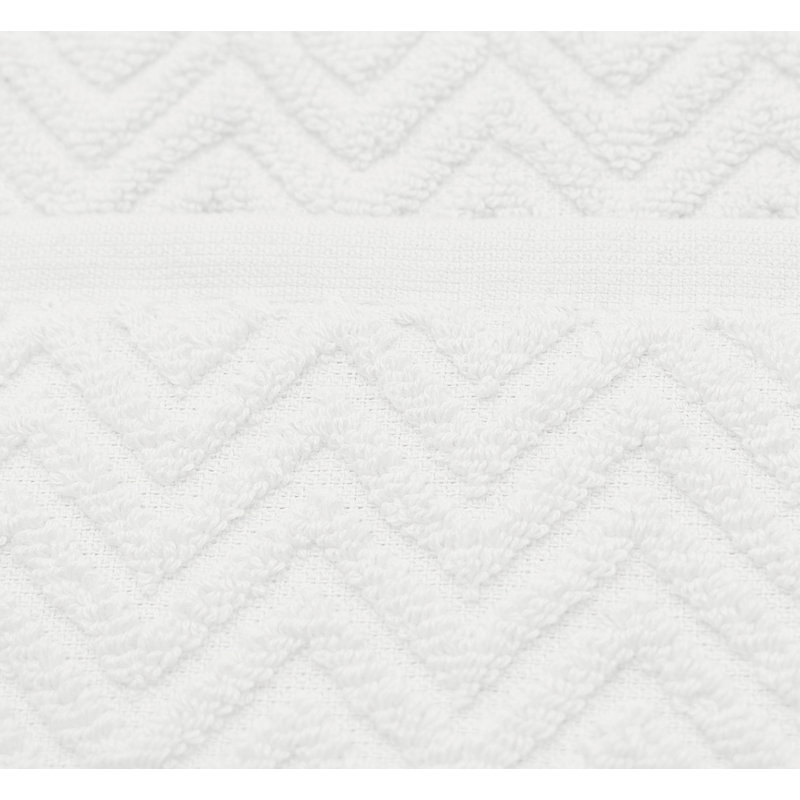 Parmvir Moda Cotton Chevron Hand Towel, White