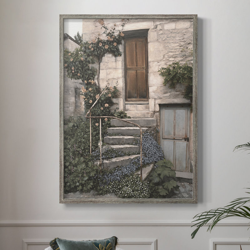 Porte Bleue, reproduction encadrée - bois massif, H 30 po x l 24 po