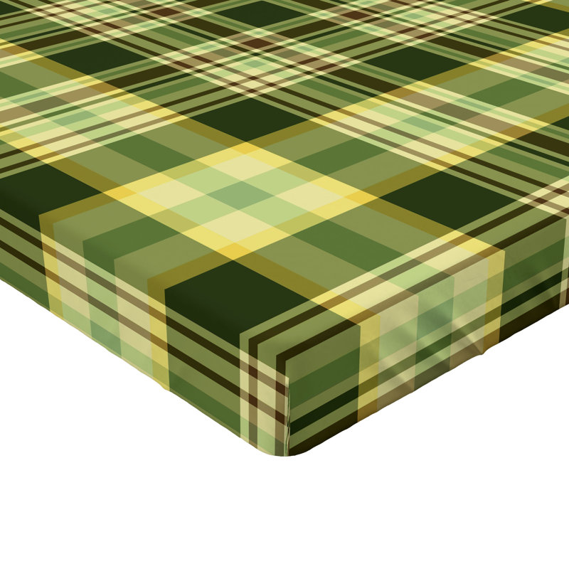 Drap-housse Ambesonne, paquet de 2, Drap-housse simple TG, Motif écossais vert foncé / jaune / brun