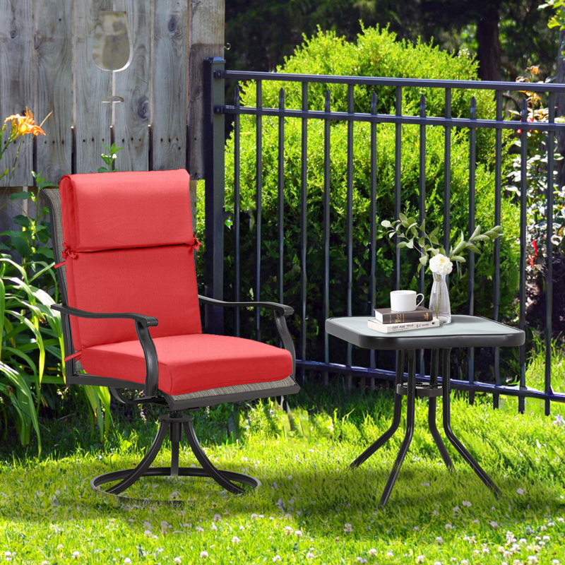 Ensemble de 4 coussins de chaise d'extérieur, Rouge