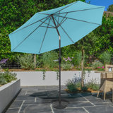 Kapp Patio Umbrella with Auto Tilt 10' Easy Crank Sun Shade with 19lb Weighted Base for Deck, Porch, Outdoor Furniture, or Pool by Pure Garden