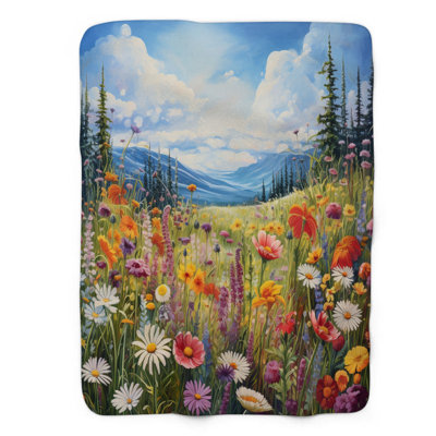 Meadow Blossoms - couverture de qualité supérieure 1 pièce