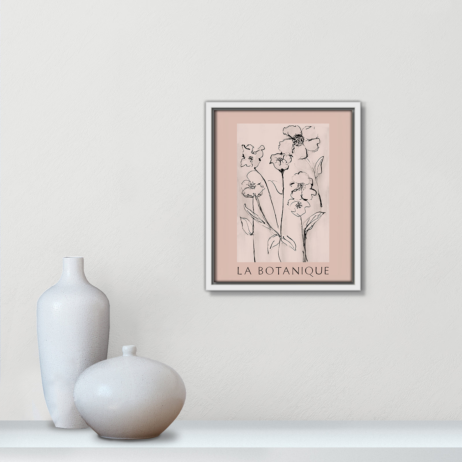 Riya "La Botanique" Print by Susan Jill, White Floater Frame, No, 11.5" H x 9.5" W x 2" D