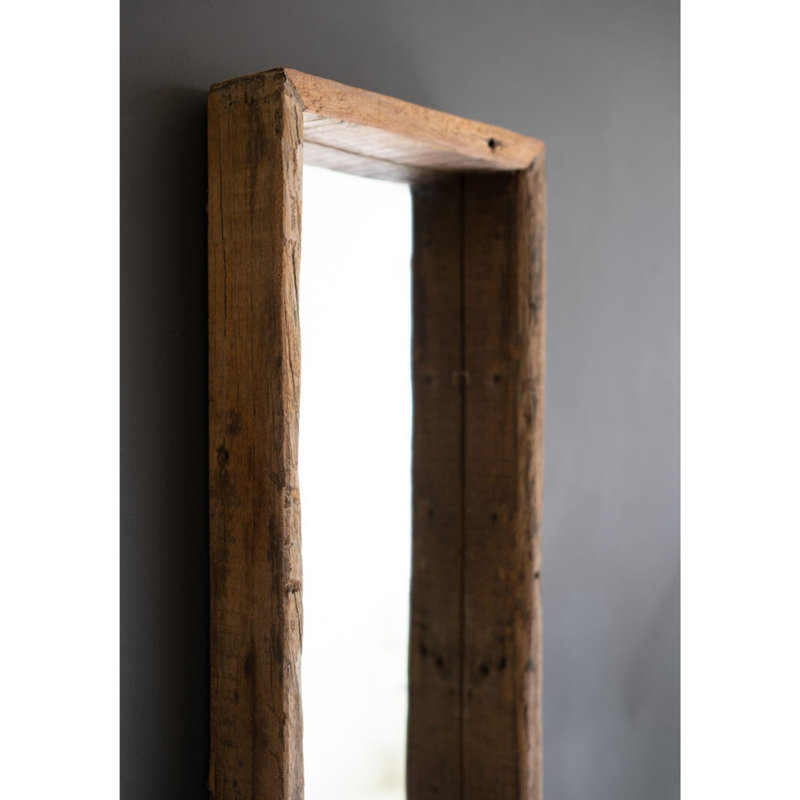 Miroir encadré en bois recyclé