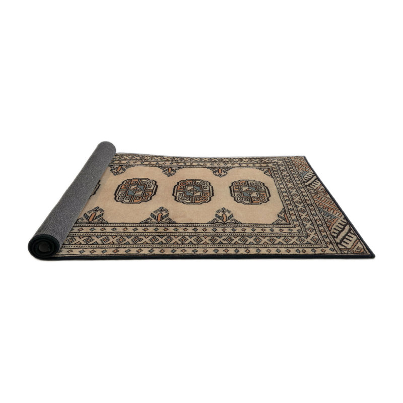 Tapis brun / beige / bleu, Rond 8 pi