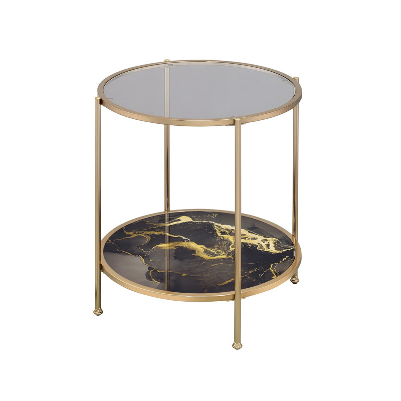 Bureau en marbre noir avec structure en métal et base de table de bout au design ergonomique