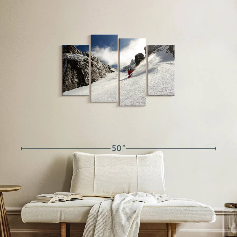 Sireci Downhill Snowboarder, 22" H x 36" W