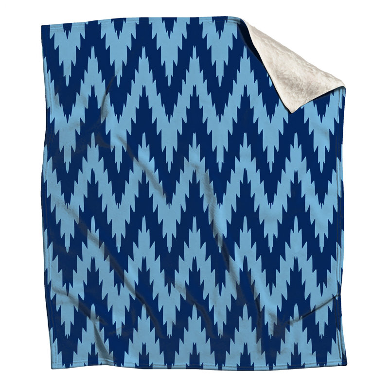 Blue Zigzag Pattern Blankets, 50in W x 60in H