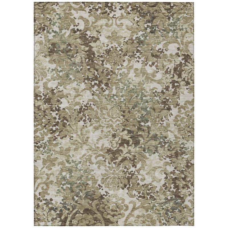 Shanata Washable Floral Indoor / Outdoor Rug, Rectangle 8' x 10'