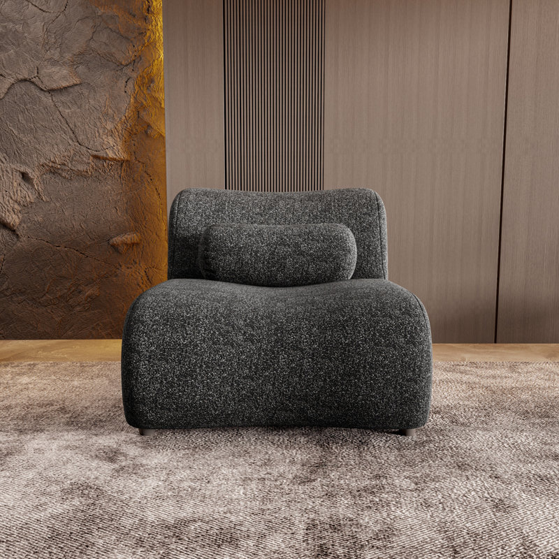 Fauteuil d'appoint rembourré de 36 po de largeur avec coussin, Noir