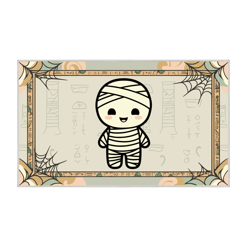 Tapis de vacances d'Halloween The Holiday Aisle®, Rectangle 8' x 12'