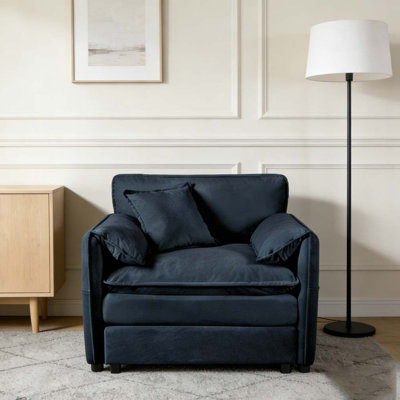 Fauteuil surdimensionné en chenille de 41,73 po avec 1 coussin décoratif