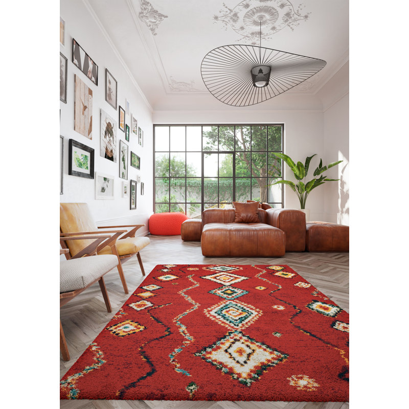 Bothwell Geometric Shag Area Rug, Rectangle 160 cm x 230 cm