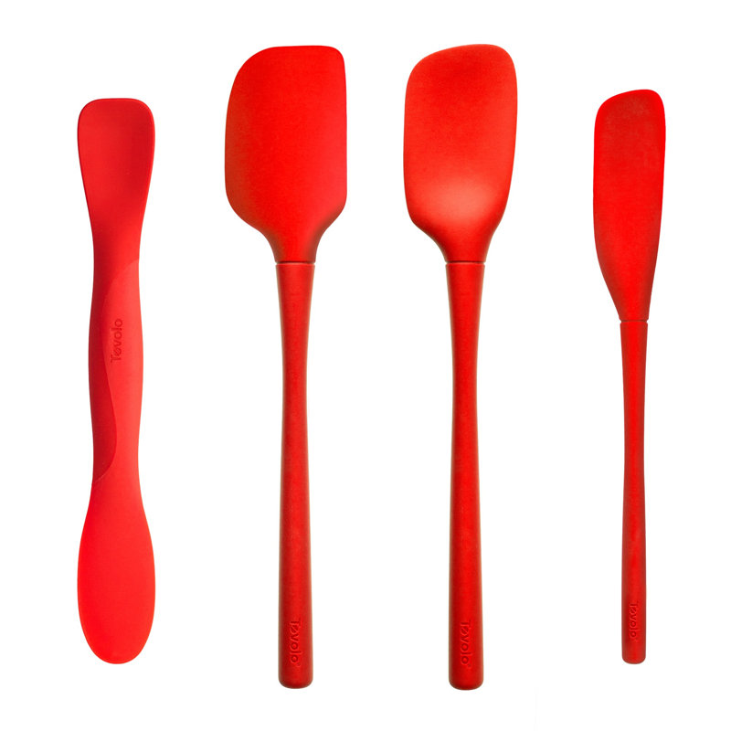 Ensemble de 4 grattoirs et spatules en silicone Tovolo Flex-Core, Candy Apple Red