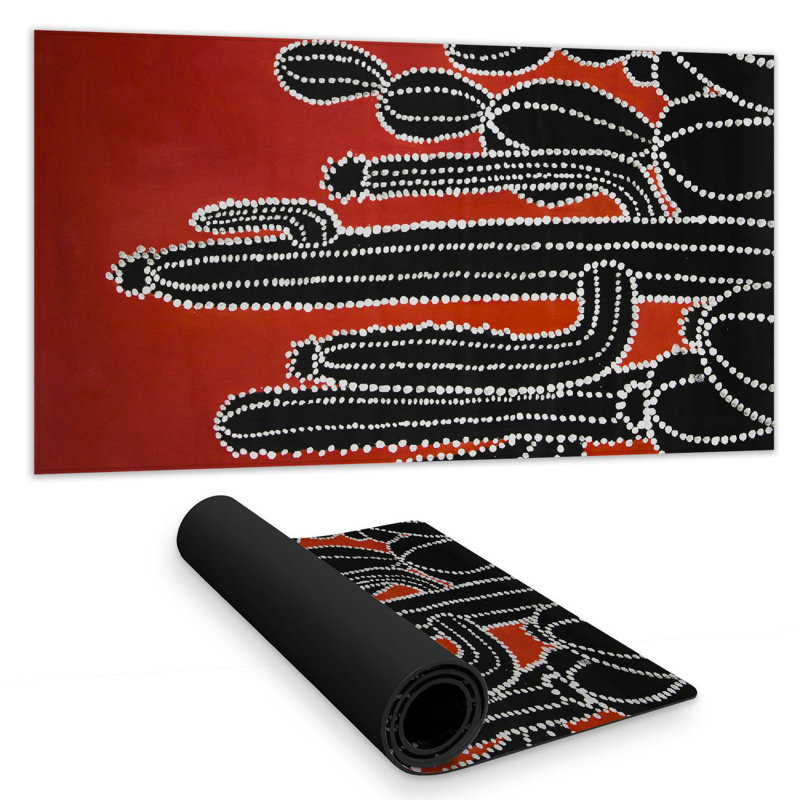 Black tall cactus - 15.75"x31.50" Desk mat