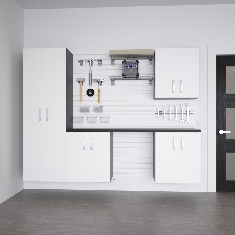 Flow Wall 5 Piece Cabinet Shelf Kit, White