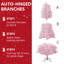 Arbre de Noël artificiel 4,5 pi avec base en métal, 400 branches de Noël enneigées, pin à charnière de qualité supérieure, assemblage rapide, décoration de Noël pour les fêtes à la maison, rose-2081191386