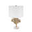 Elegant Leaf Design Table Lamp With Marble Base And Soft Fabric Shade