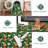 Washable Boho Floral, Non-Slip, Low Pile, Soft Throw Rug for Entryway, Kitchen, Kids Room, Green, Small Machine Washable.-1740221468