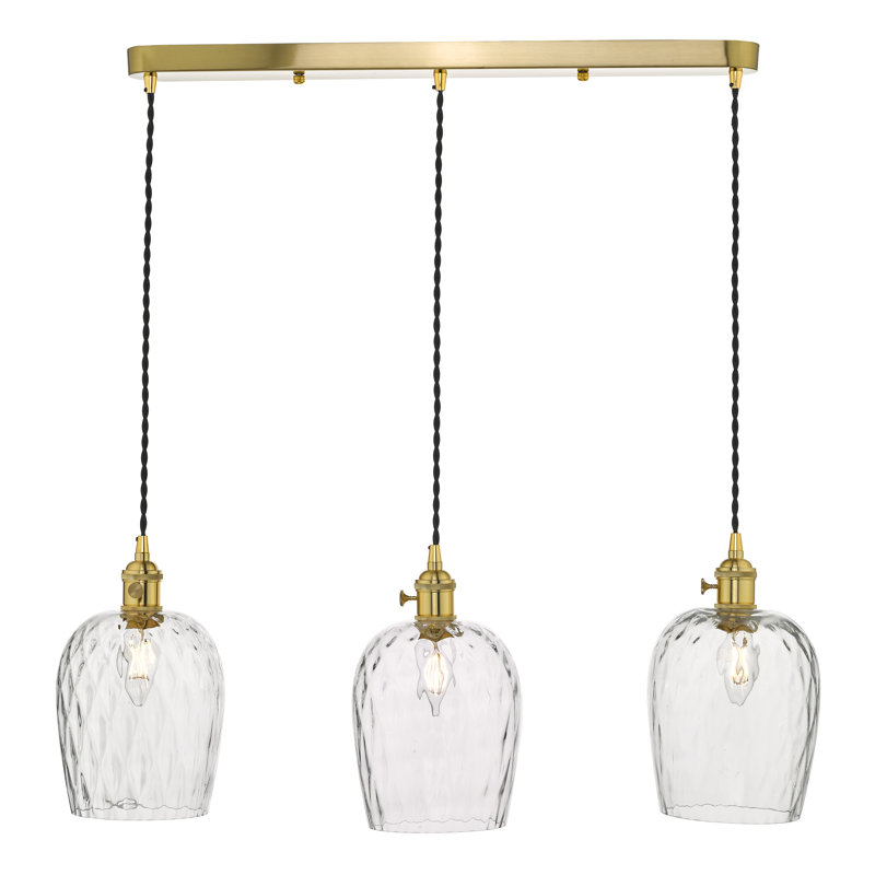 3 - Light Pendant, 254cm H x 58cm W x 58cm D, Natural Brass