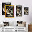 Vitrail en spirale doré et noir V - reproduction sur toile-87394829-87394828