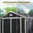 Storage shed with window and air vents