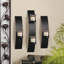Ensemble de 3 appliques murales en fer et en verre