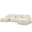 Beige White Chenille Cloud With Classic U Shape, 4 Seats, Flared Arms, Detachable Skirts, And Spindle Legs, Soft Thick Fabric Seater Modular Sectional Removable Ruffles, Movable Ottomans, Adaptable-1124421502