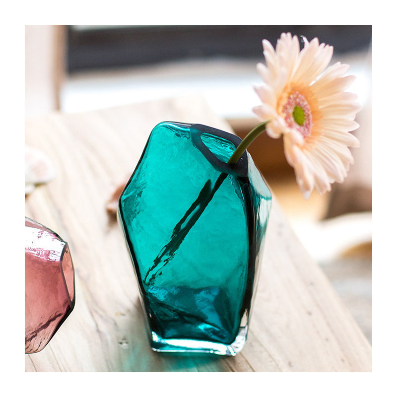 Gerst Handmade Glass Table Vase, Blue