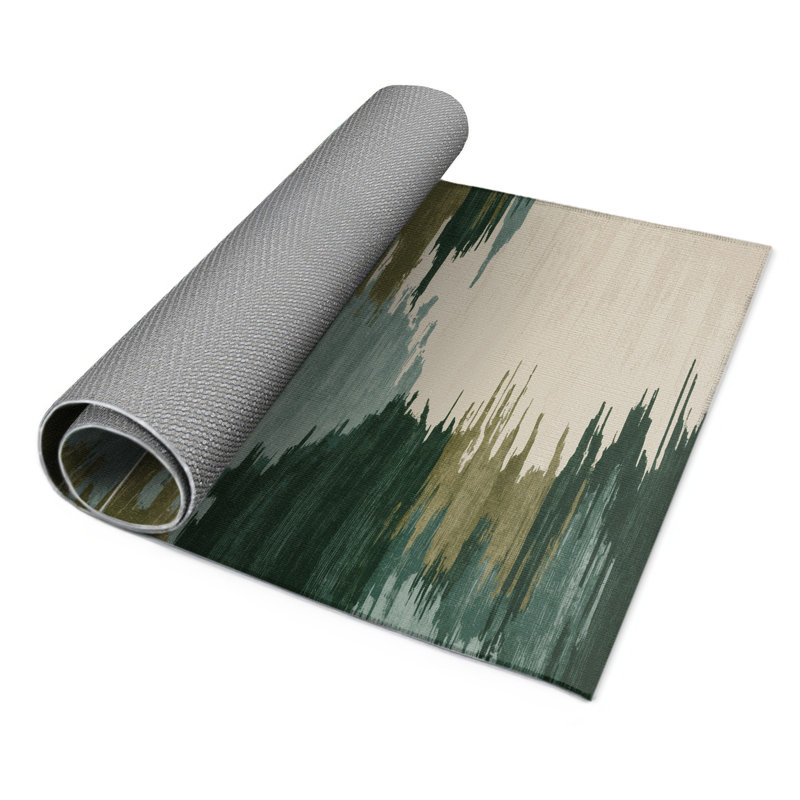 Tapis intérieur et extérieur gris Watercolor, Rectangle 9 pi x 12 pi