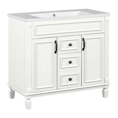 Meuble-lavabo moderne 36 po avec lavabo supérieur