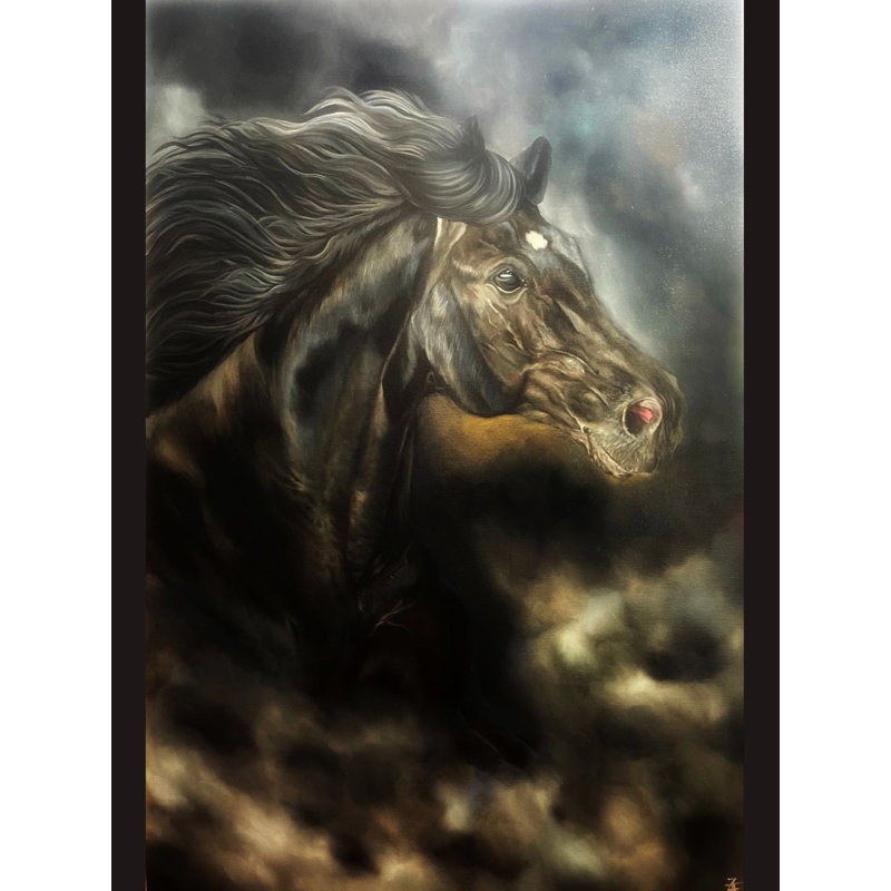 Cheval - À travers la tempête | Peinture de Zoya | Pour la décoration murale