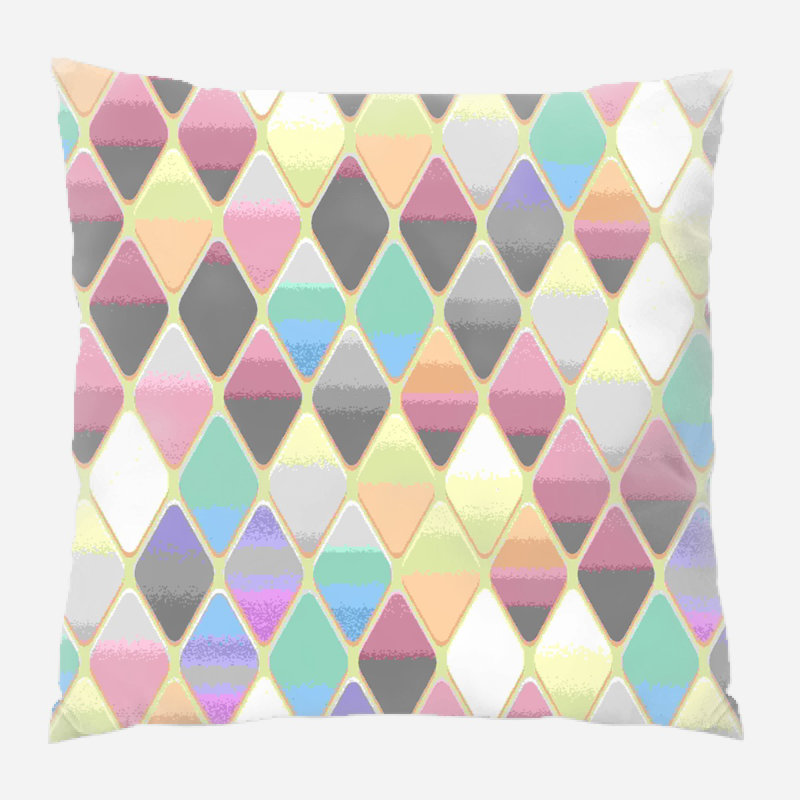 Abstract Geometric Microsuede Reversible Throw Pillow, Yellow