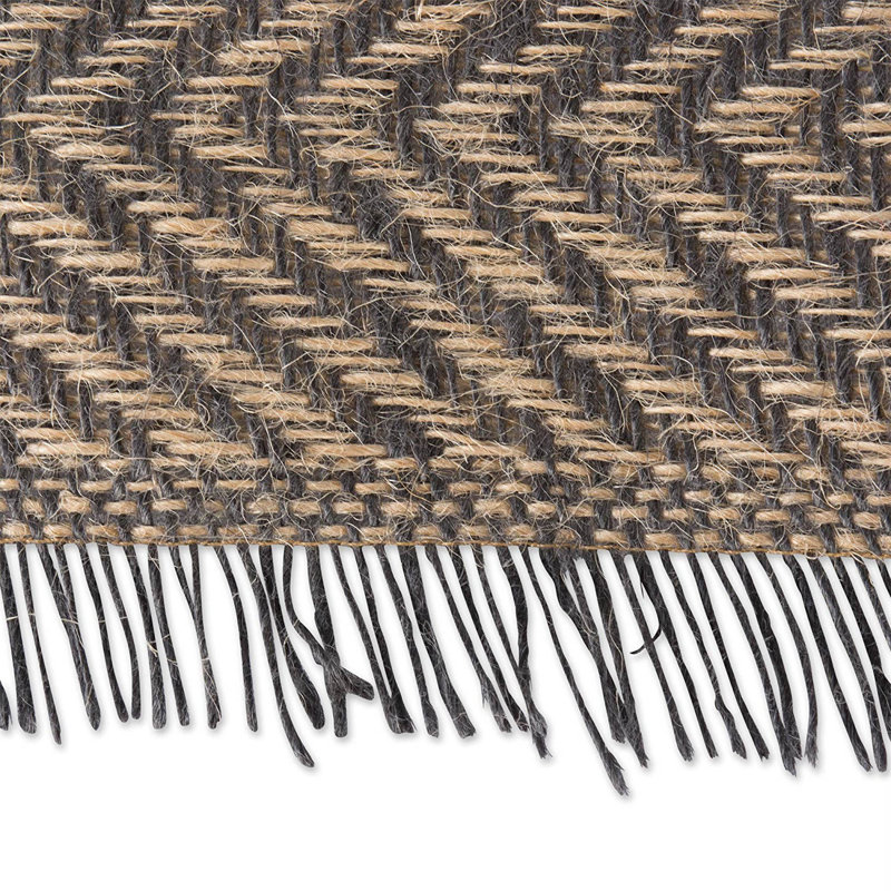 Baba Chevron Burlap Table Runner, 72" L x 14" W, Mineral