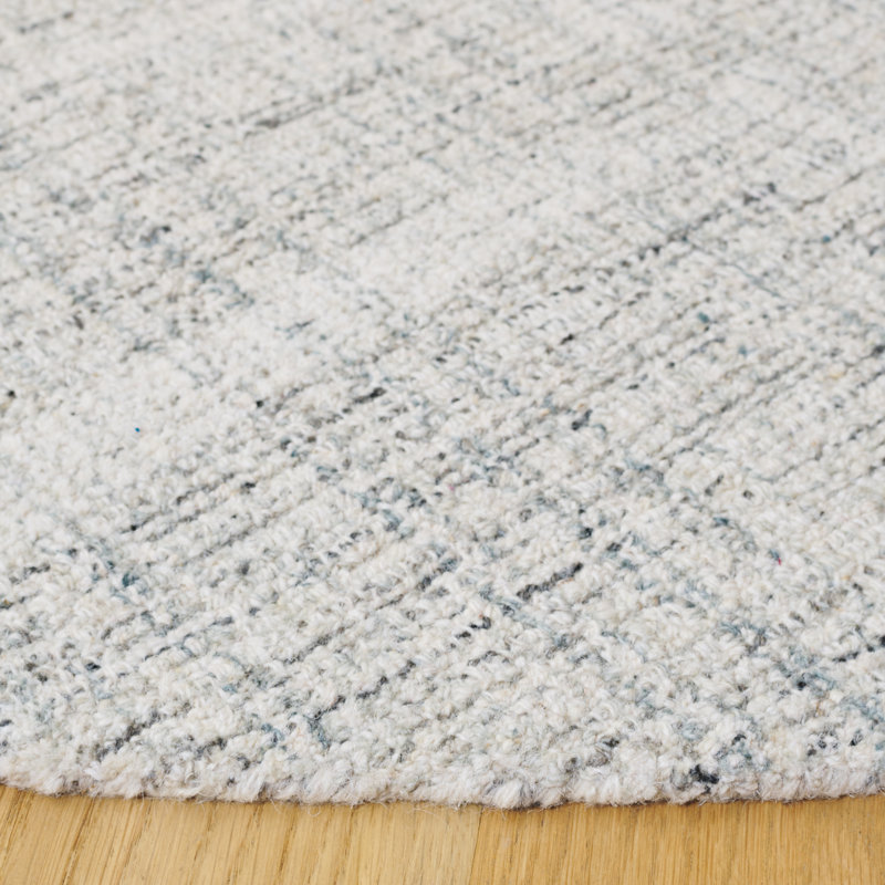 Abstract 460 Hand Tufted Wool Pile Abstract Rug, Round 6'