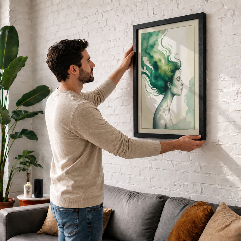 Woman As Water Modern - Print, Oak, A4 - 29.7 x 21.0 cm