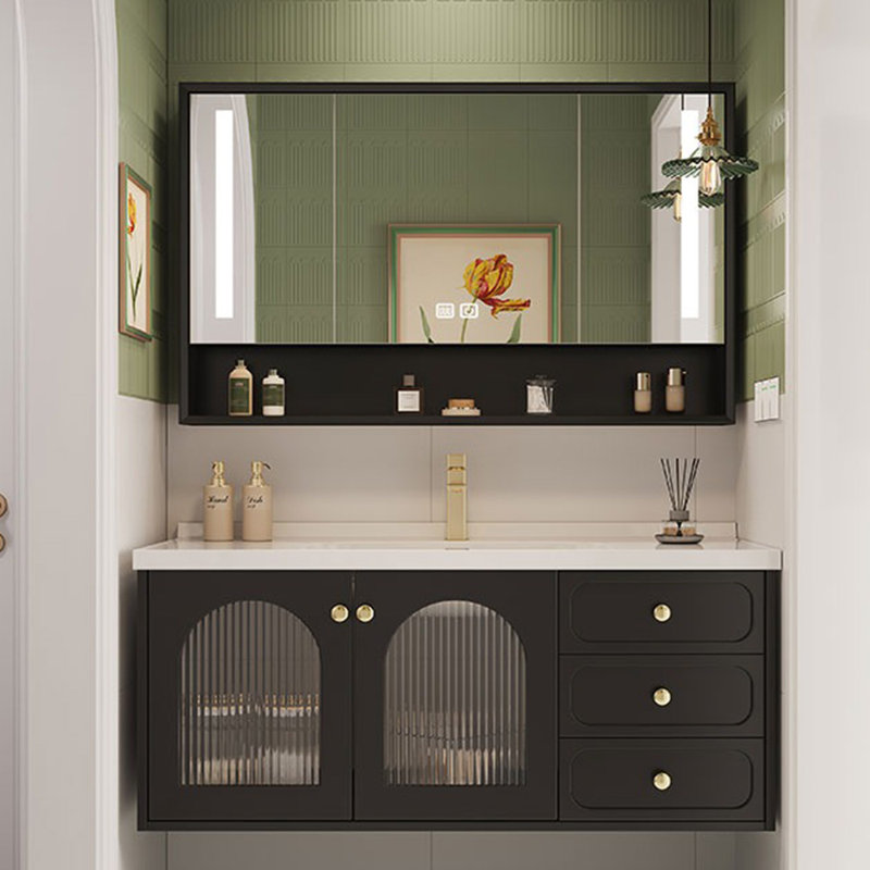 Armoire de salle de bain luxueuse de style français, Noir